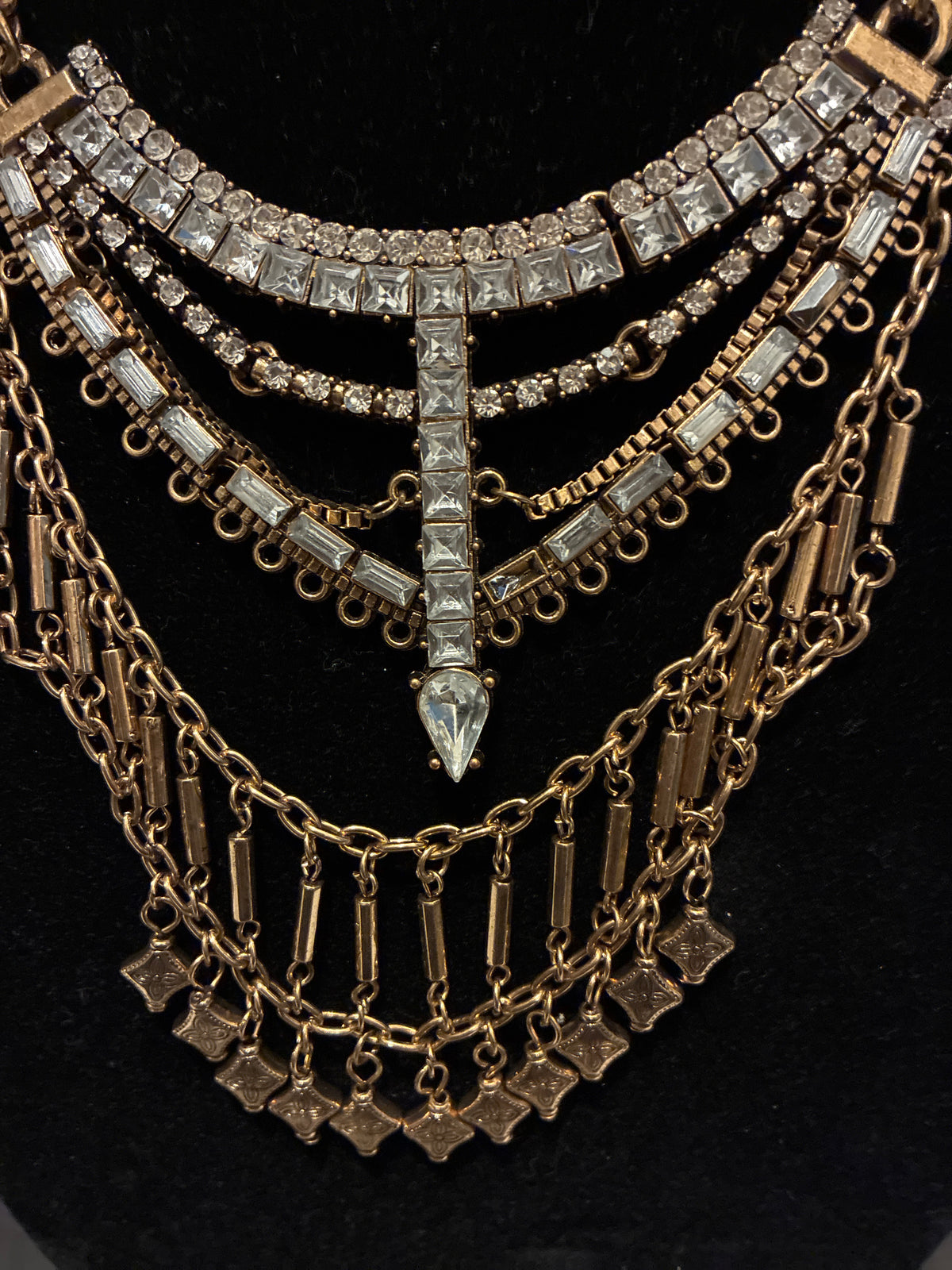 Vintage Gold Tone Statement Necklace
