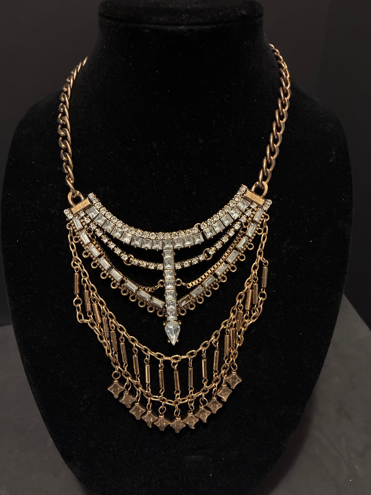 Vintage Gold Tone Statement Necklace