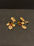 Handmade Vintage Flower Clip On Earrings