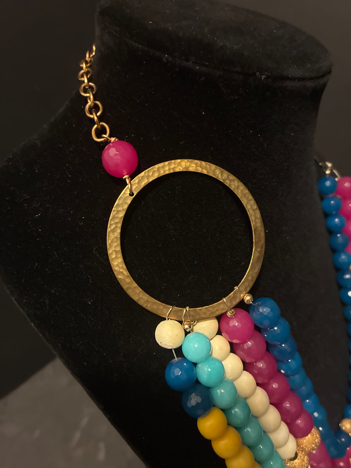 Multi Strand Bead Statement Necklace