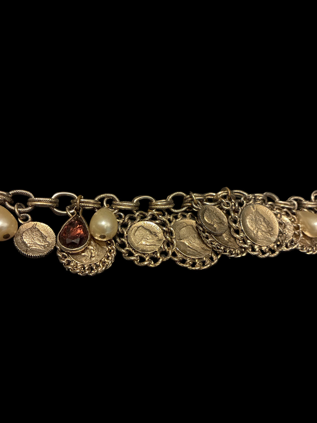 Faux Coin Charm Bracelet