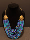 Multi Color Bead Tribal Necklace